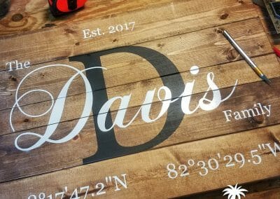 Custom Family Sign Latitude Longitude